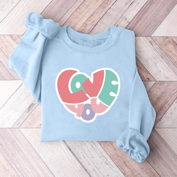 Xixinqiwan Valentine's Day Pullovers,Womens Cute Leopard Love Heart Valentines Shirt Gift Teacher Valentine Sweatshirt