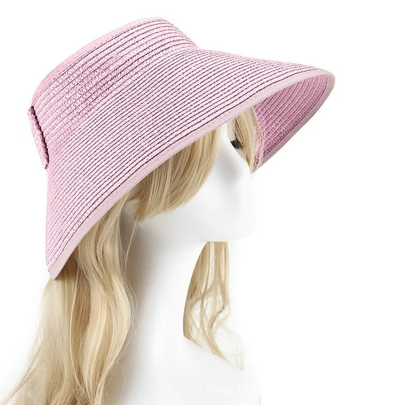 Xixinqiwan Cloth Covered Slip-On Visor for Women, Wide Brim Beach Sunhat Adjustable Cap Sports Sun Visors