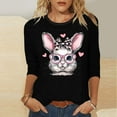 thumbnail image 1 of Xixinqiwan Easter Day Womens Tops,Women Bunny Print 2025 Easter Eggs Happy Easter Print Men And Women Loose Plus Size Short Sleeves, 1 of 5