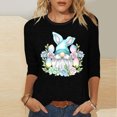 thumbnail image 1 of Xixinqiwan Easter Day Womens Tops,Womens Tops Trend Three Quarter Sleeve Printed Cartoon Easter Bunny Tshirt Top Easter Dress for Women, 1 of 5