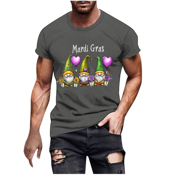 Xixinqiwan Happy Mardi Gras Shirt for Men,Mardi Gras Mask Crazy Carnival Party Tshirt Causal Short Sleeve Tee Tops