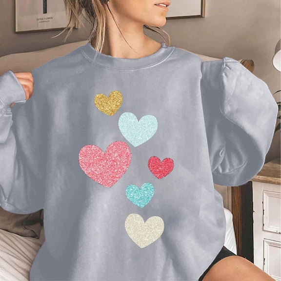 Xixinqiwan Love Heart Sweatshirt for Women,Women Sweatshirt Love Heart Buffalo Plaid Letter Print Raglans Tops Long Sleeve Shirt