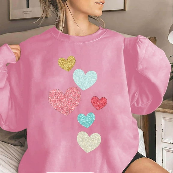 Xixinqiwan Love Heart Sweatshirt for Women,Women Sweatshirt Love Heart Buffalo Plaid Letter Print Raglans Tops Long Sleeve Shirt