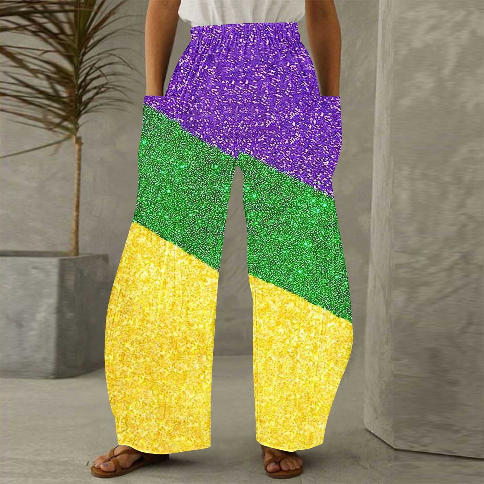 mardi gras sequin wide leg pants