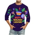 thumbnail image 1 of Xixinqiwan Mardi Gras Seven Sleeve Shirt for Men,Casual Loose Round Neck Tops Mardi Gras Novelty 2025 Carnival T Shirts, 1 of 5