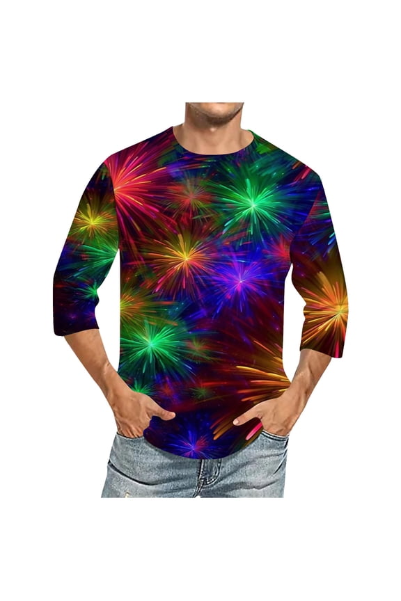 Mardi Gras T-shirt for Men,Carnival Masks and Beads Graphic Tee Fat Tuesday Party Gift Men Tops