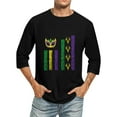 thumbnail image 1 of Xixinqiwan Men Tops Mardi Gras Dress Shirt,Mardi Gras Masks and Beads Adult T-Shirt for New Orleans Party Carnival, 1 of 5