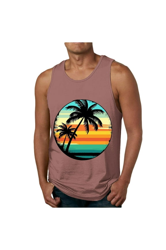 Men's 3D Tank Tops Summer Casual Novelty Sleeveless Shirt Unisex Colorful Graphics Tees Shirt Pink XXL