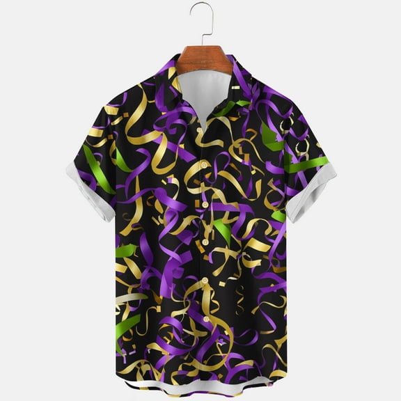 Xixinqiwan Men's Mardi Gras Shirts Plus Size,Mardi Gras Outfit for Men Carnival Costume T-Shirt Tuxedo Mask Tshirt