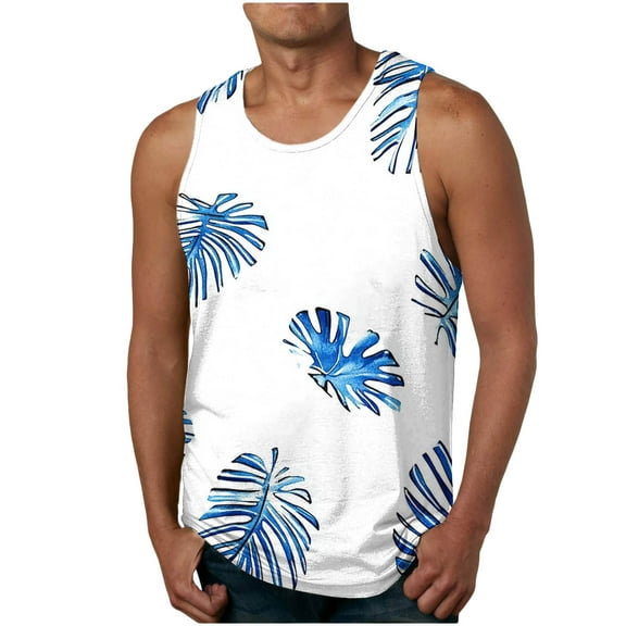 Xixinqiwan Tank Tops for Men ,Men's Summer T-Shirts Sleeveless Crew Neck Mucsle Fitted Tank Tops Summer Workout Basic Tshirt