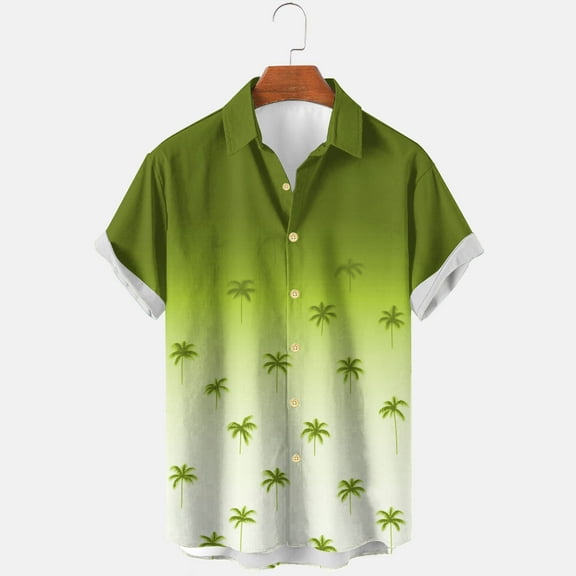 Xixinqiwan Hawaiian Shirt for Men Short Sleeve Button Down Shirts Beach Tropical Printed Casual Shirts Loose Quick Dry Blouse