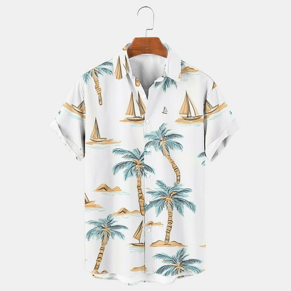 Xixinqiwan No Boundaries Men's Button Shirt,Men's Surfing Shirt Short Sleeve Casual Button Down Blouse Quick Dry Lightweight Hawaii Vacation Clothes