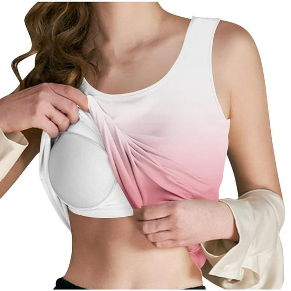 Xixinqiwan No Boundaries Summer Tank Top for Women,Women Gradient Tank Tops Built in Bra Sleeveless Gym Tops Seamless Racerback Athletic Yoga Shirts