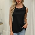 thumbnail image 1 of Xixinqiwan No Boundaries Tank Tops for Women,Womens Tank Tops Dressy Casual Crewneck Blouse Pleated Front Loose Fit Going Out Tee, 1 of 8