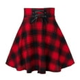 thumbnail image 1 of Xixinqiwan Women Plus Size Skirt,Mini Skirts for Women Plaid Printed Lace-Up Short Skirt Short A-Line Skirts with Tiered Design, 1 of 1