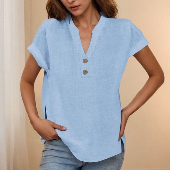 Xixinqiwan No Boundaries Women Tops,Tunic Tops for Women UPF 50+ Short Sleeve Button Down Casual Summer Tops Trendy Loose Fit Blouse Tshirt