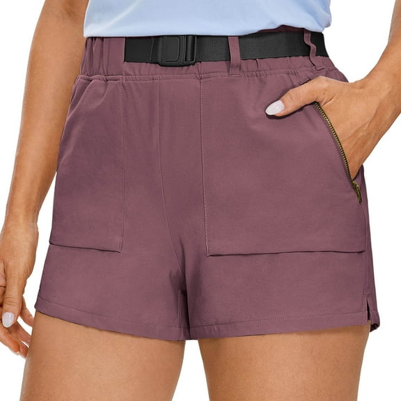 Xixinqiwan No Boundaries Women's Cargo Work Shorts Solid Color Classic Chino Short Cuffed High-Cut Shorts with Pockets