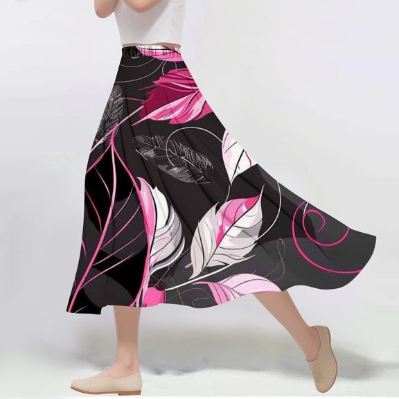 Xixinqiwan No Boundaries Women's and Women's Plus Skirts,Maxi Skirts for Women 2025 Summer Pleated High Waisted Casual Long Flowy A Line Skirt