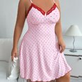 thumbnail image 1 of Xixinqiwan Plus Size Nightgowns for Women Summer Loose Fit Sleepwear Dress Comfy Adjustable Spaghetti Straps V-Neck Sleep Dress Pink XXXXL, 1 of 3