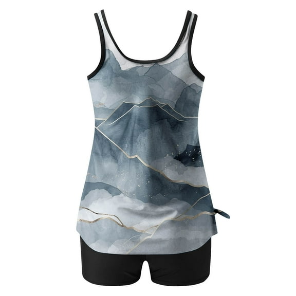 Xixinqiwan Plus Size Tankini Swimsuits for Women,Womens Swimwear Plus Size Flowy Tank Top Swimsuits with Boyshort Bathing Suits