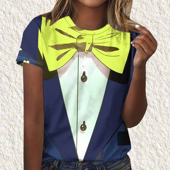 Xixinqiwan Plus Size Tops for Women,Womens Short Sleeve Summer Tops Casual Shirts Floral Tee Trendy 2025 Basics Round Neck Printed Tshirt