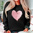 thumbnail image 1 of Xixinqiwan Plus Size Women Love Heart Sweatshirt,Women's Round Neck Raglan Sleeves Long Sleeved Valentine's Day Love Printed Top Sweater, 1 of 6