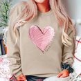 thumbnail image 1 of Xixinqiwan Plus Size Women Love Heart Sweatshirt,Women's Round Neck Raglan Sleeves Long Sleeved Valentine's Day Love Printed Top Sweater, 1 of 6