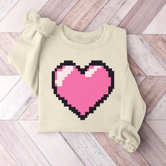 Xixinqiwan Plus Size Women Love Heart Sweatshirt,Womens Cute Leopard Love Heart Valentines Shirt Gift Teacher Valentine Sweatshirt