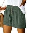 thumbnail image 1 of Xixinqiwan Shorts for Women under $5,Womens Shorts Solid Elastic Waist Pocketed Casual Short Pants Linen Comfy Beach Shorts for Casual Summer Dressy, 1 of 7
