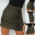 thumbnail image 1 of Xixinqiwan Summer Skirts for Women Clearance under $10,Mini Skorts for Women Leopard Printed Wrap Hip Short Skirts Zipper Side Split A-Line Mini Bodycon Skirt Pencil Club Skirts, 1 of 7