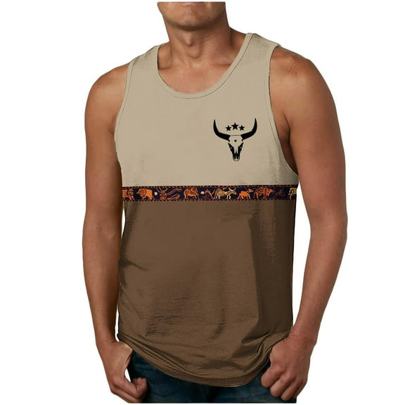 Xixinqiwan Tank Tops for Men George,Men's Workout Sleeveless Shirt Muscle Fit T Shirts Vintage Casual Round Neck Tank Tops for Men