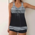 thumbnail image 1 of Xixinqiwan Two Piece Tankini Swimsuits for Women Tummy Control Bathing Suit with Skirt Vintage Printed Swimdress White 3XL, 1 of 6