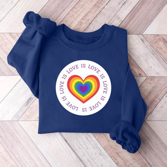 Xixinqiwan Valentine's Day Gift for Women Shirts,Women Romantic Love Graphic Print Shirt Casual Heart Long Sleeve Pullover Tops Round Neck Hoodless Sweatshirt