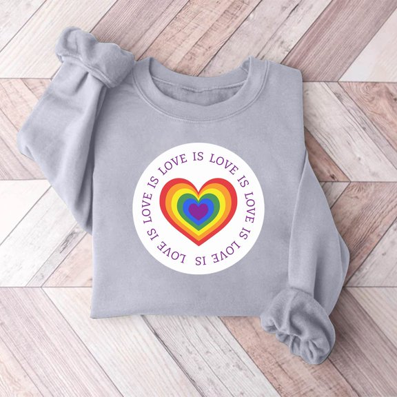 Xixinqiwan Valentine's Day Gift for Women Shirts,Women Romantic Love Graphic Print Shirt Casual Heart Long Sleeve Pullover Tops Round Neck Hoodless Sweatshirt