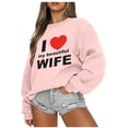 thumbnail image 1 of Xixinqiwan Valentine's Day Gift for Women Shirts,Women Valentines Day Lovers Sweaters Casual Round Neck Hoodless Sweatshirts Pullover Tops, 1 of 4