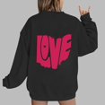 thumbnail image 1 of Xixinqiwan Valentine's Day Sweatshirt,Women 2025 Happy Valentine's Day Shirts Round Neck Casual Solid Slogan Long Sleeve Pullover Sweatshirt Tops, 1 of 4