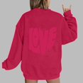 thumbnail image 1 of Xixinqiwan Valentine's Day Sweatshirt,Women 2025 Happy Valentine's Day Shirts Round Neck Casual Solid Slogan Long Sleeve Pullover Sweatshirt Tops, 1 of 4