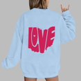 thumbnail image 1 of Xixinqiwan Valentine's Day Sweatshirt,Women 2025 Happy Valentine's Day Shirts Round Neck Casual Solid Slogan Long Sleeve Pullover Sweatshirt Tops, 1 of 4