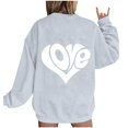thumbnail image 1 of Xixinqiwan Valentines Day Sweatshirt for Women,Women's Round Neck Raglan Sleeves Long Sleeved Valentine's Day Love Printed Top Sweater, 1 of 4