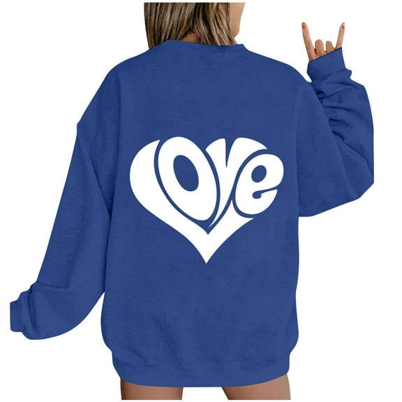 Xixinqiwan Valentines Day Sweatshirt for Women,Women's Round Neck Raglan Sleeves Long Sleeved Valentine's Day Love Printed Top Sweater