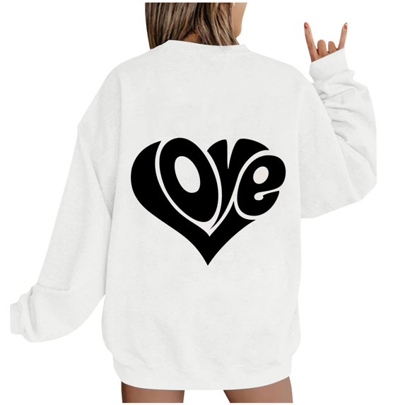 Xixinqiwan Valentines Day Sweatshirt for Women,Women's Round Neck Raglan Sleeves Long Sleeved Valentine's Day Love Printed Top Sweater