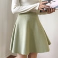 thumbnail image 1 of Xixinqiwan Women 2025 Skirts Plus Size,Women's Skorts Solid Colour High-Waisted A-Line Umbrella Skirt Cover Crotch Thin Wool Knitted Pleated Short Skirts, 1 of 9