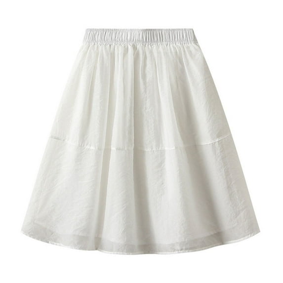 Xixinqiwan Women 2025 Skirts Plus Size,Women's Skorts Summer Casual Curtain Yarn Solid Colour A-Line Short Skirts Flowy Comfy for Daily Wear