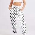 thumbnail image 1 of Xixinqiwan Women Baggy Sweatpants Fashion Polka Dots Sweat Pant Elacstic Waist Tapered Women Pants Running Joggers, 1 of 5