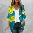 thumbnail image 1 of Xixinqiwan Women Chiffon Floral Printed Cardigan Half Sleeve Open Front Kimono Robe Tops Summer Beach Bikini Cover up Blouse, 1 of 5