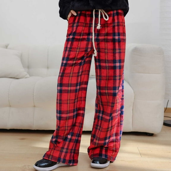 Xixinqiwan Women Flannel Pajamas Pant Plus Size Plaid Pants Soft Comfy Lounge Pants Pj Bottoms Sleepwear Christmas Gift for Women