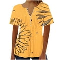 thumbnail image 1 of Xixinqiwan Women No Boundaries Tops,Womens V Neck Tops Casual Short Sleeve Pleated Blouses Vintage Flowers Printed Shirt Fashion Clothes 2025, 1 of 5