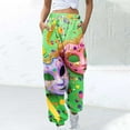 thumbnail image 1 of Xixinqiwan Women Pant Mardi Gras Baggy Pants,Women's Wide Leg Sweatpants High Waisted Baggy Flared Pants Drawstring Athletic Joggers for New Orleans Party Carnival, 1 of 4