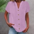 thumbnail image 1 of Xixinqiwan Women Plus Size Summer Tops,Womens Short Sleeve Cotton Blouse Button Down Shirt Collared V Neck Tops Shirts Business Blouses Dressy for Women, 1 of 6
