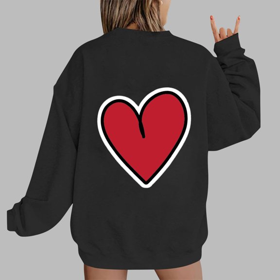 Xixinqiwan Women Plus Size Tops Valentines Day Shirt,Womens Love Heart Raglans T-Shirts Casual Long Sleeve Valentine's Day Graphic Tees Tops